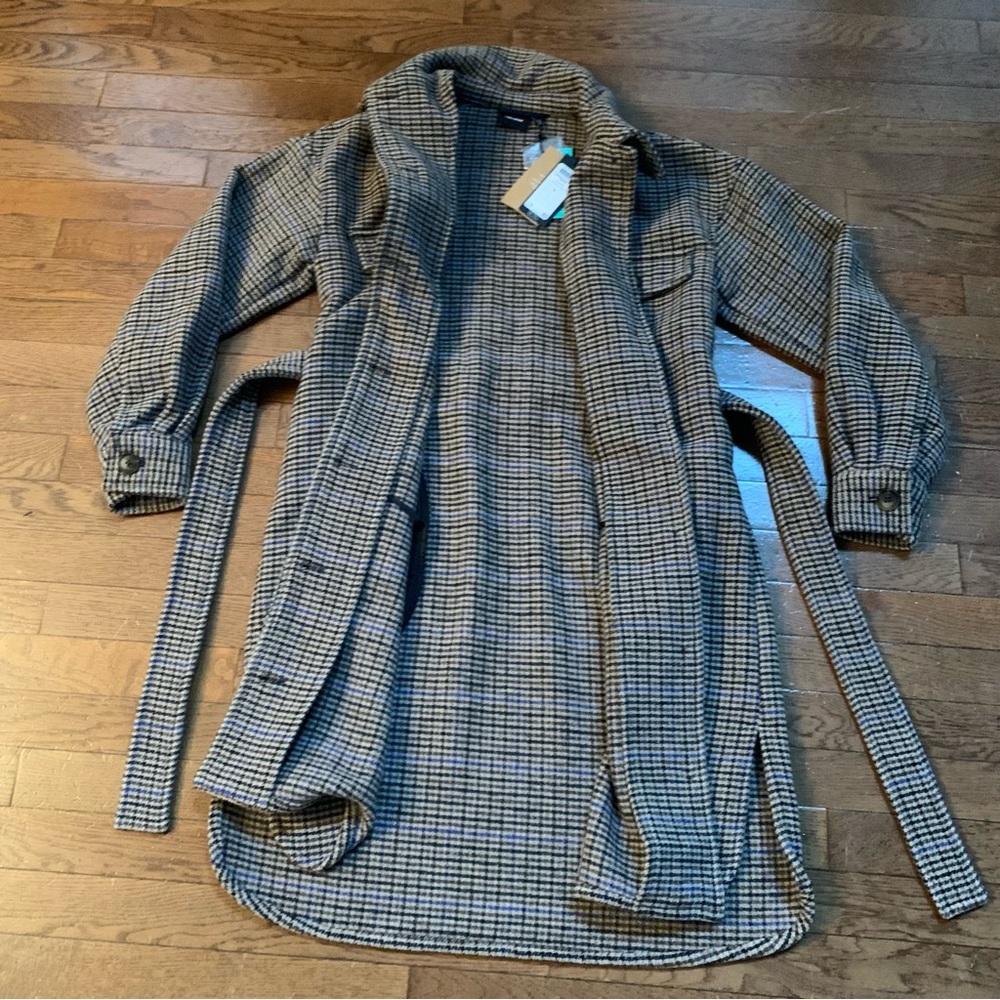 VERO MODA Plaza Long Wool Coat GA | M | Brown / Navy | NEW!! Stlye 10270731 - Picture 6 of 14